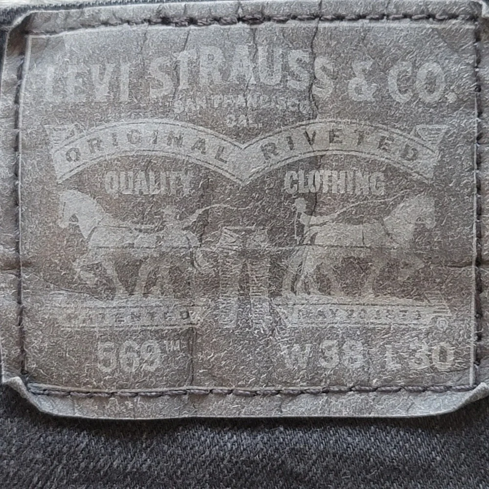 Levi's 569 Loose Straight Jeans Mens 38x30 Black Denim‎ Relaxed Baggy 00569-0125